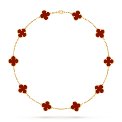 [Legend]CLASSIC LUCKY 10-MOTIF CLOVER NECKLACE GOLD COLLECTION