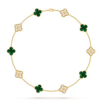 [Legend]CLASSIC LUCKY 10-MOTIF CLOVER NECKLACE GOLD COLLECTION