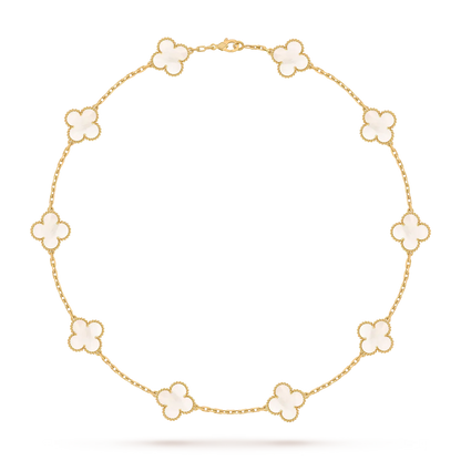 [Legend]CLASSIC LUCKY 10-MOTIF CLOVER NECKLACE GOLD COLLECTION