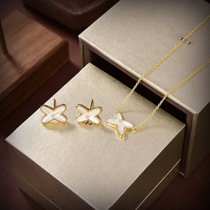 [Legend]JEUX DE WHITE MOP GOLD DIAMOND EARRINGS