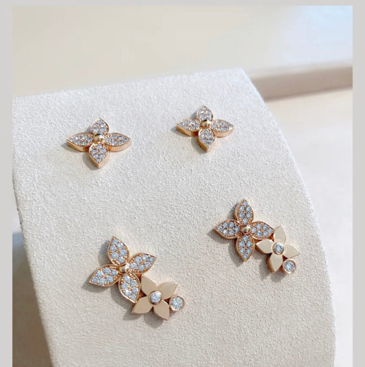[Legend]STAR BLOSSOM STUD EARRINGS ROSE GOLD DIAMONDS