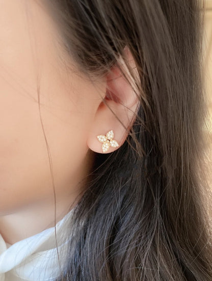 [Legend]STAR BLOSSOM STUD EARRINGS ROSE GOLD DIAMONDS