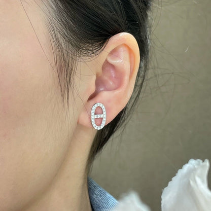 [Legend]HM FULL DIAMOND PIG NOSE STUD EARRINGS