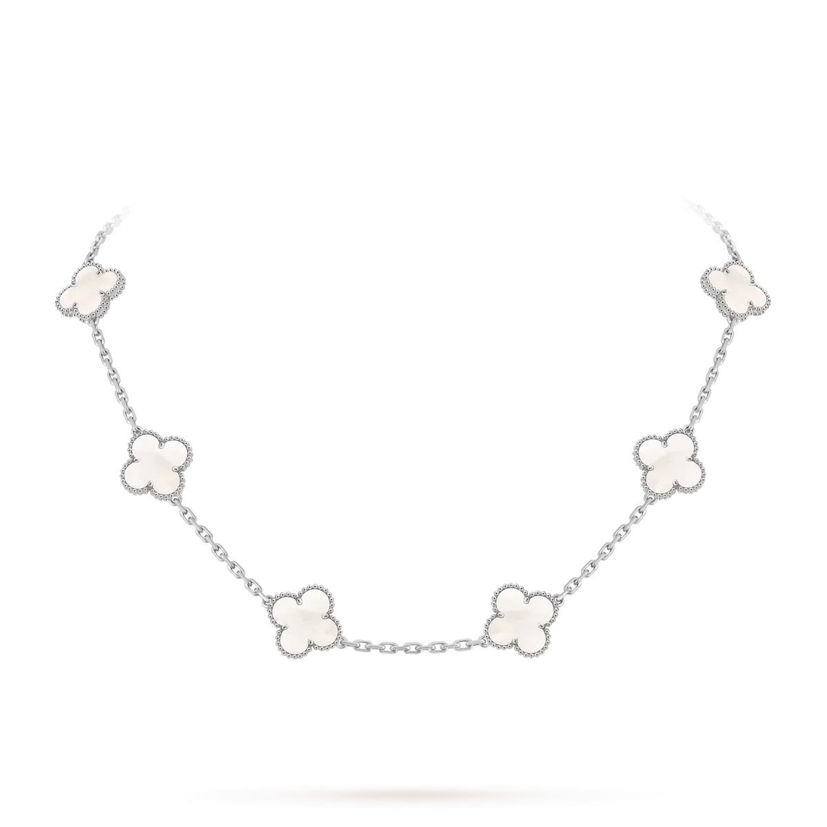 [Legend]CLASSIC LUCKY 10-MOTIF CLOVER NECKLACE WHITE GOLD COLLECTION