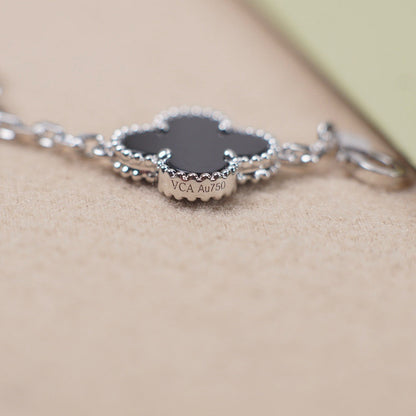 [Legend]LUCKY CLOVER 5-MOTIF BRACELET - BLACK OXNY COLLECTION