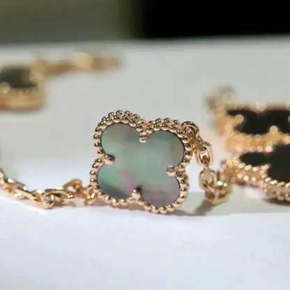 [Legend]LUCKY CLOVER 5-MOTIF BRACELET - GREY MOTHER-OF-PEARL COLLECTION