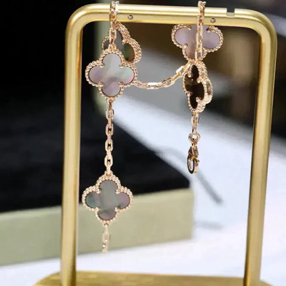 [Legend]LUCKY CLOVER 5-MOTIF BRACELET - GREY MOTHER-OF-PEARL COLLECTION