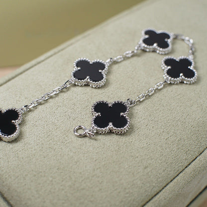 [Legend]LUCKY CLOVER 5-MOTIF BRACELET - BLACK OXNY COLLECTION