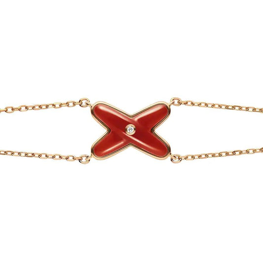 [Legend]JEUX BRACELET CARNELIAN ROSE GOLD 1 DIAMOND