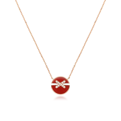 [Legend]JEUX DE ROSE GOLD DIAMOND NECKLACE
