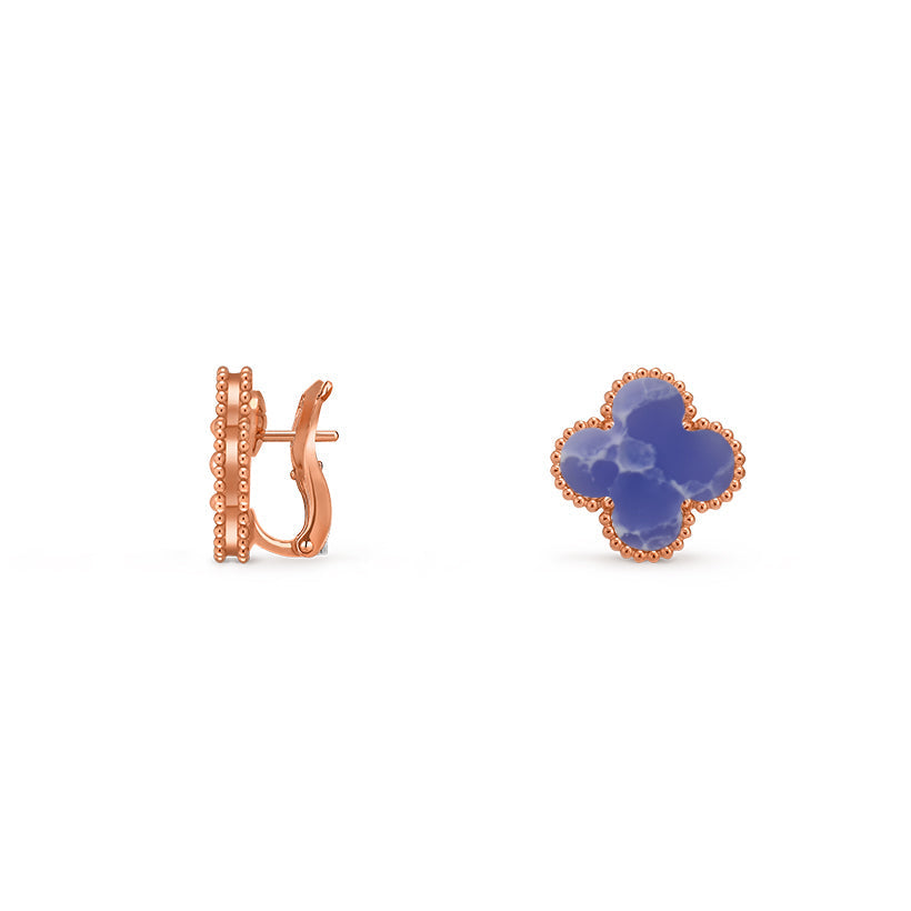 [Legend]15MM CLOVER FLOWER STUD EARRINGS ROSE GOLD COLLECTION