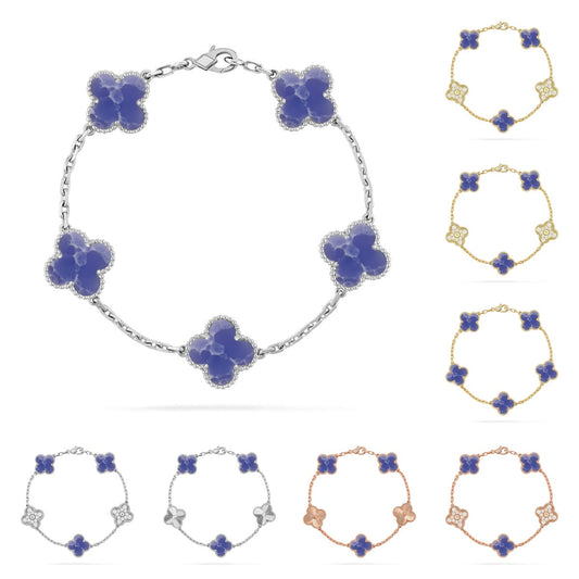 [Legend]LUCKY CLOVER 5-MOTIF BRACELET - BLUE LARIMAR COLLECTION