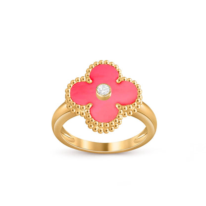 [Legend]LUCKY CLOVER DIAMOND-ACCENT GOLD RING COLLECTION