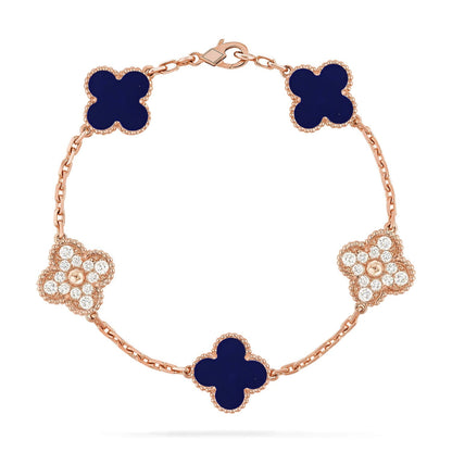 [Legend]LUCKY CLOVER 5-MOTIF BRACELET - LAPIS LAZULI COLLECTION