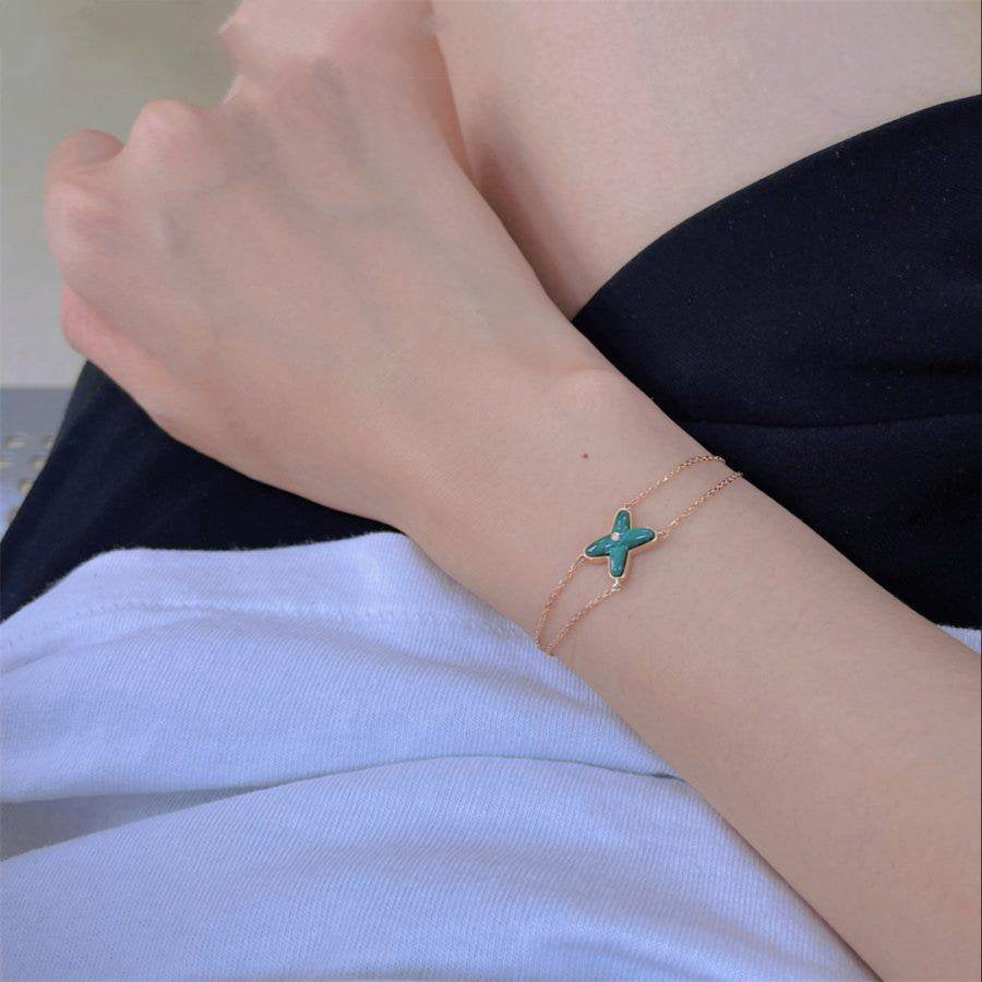 [Legend]JEUX BRACELET MALACHITE ROSE GOLD 1 DIAMOND