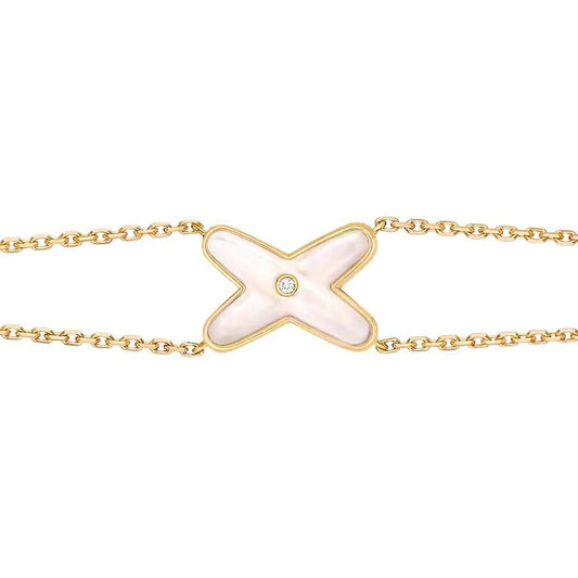 [Legend]JEUX BRACELET WHITE MOP GOLD 1 DIAMOND