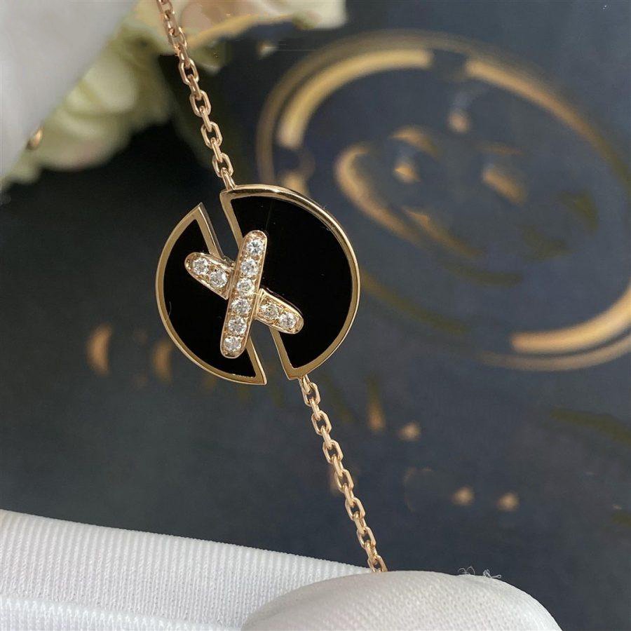 [Legend]JEUX DE BRACELET ONYX ROSE GOLD DIAMOND