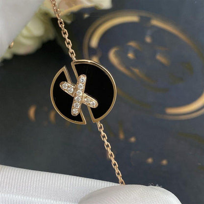 [Legend]JEUX DE BRACELET ONYX ROSE GOLD DIAMOND