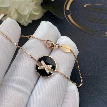 [Legend]JEUX DE BRACELET ONYX ROSE GOLD DIAMOND