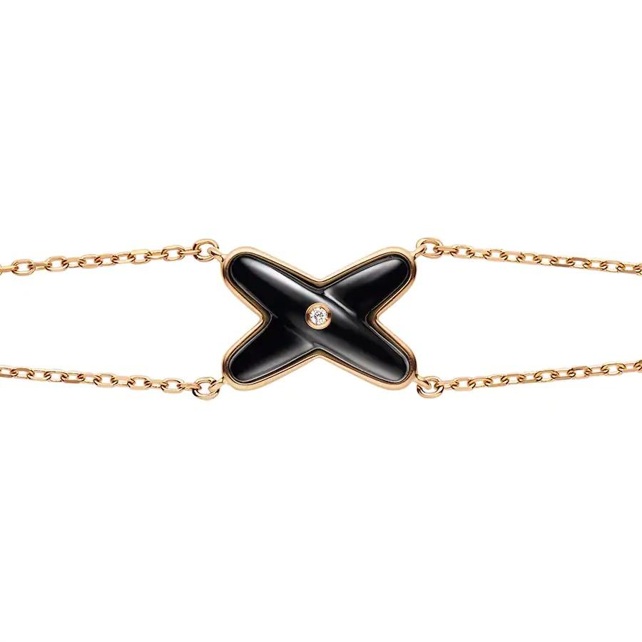 [Legend]JEUX BRACELET ONYX ROSE GOLD 1 DIAMOND