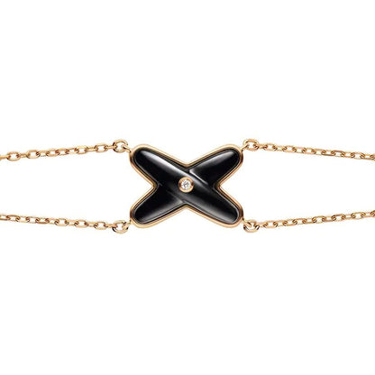 [Legend]JEUX BRACELET ONYX ROSE GOLD 1 DIAMOND