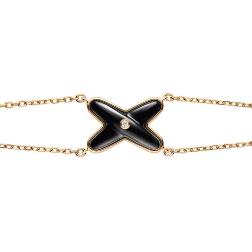[Legend]JEUX BRACELET ONYX ROSE GOLD 1 DIAMOND