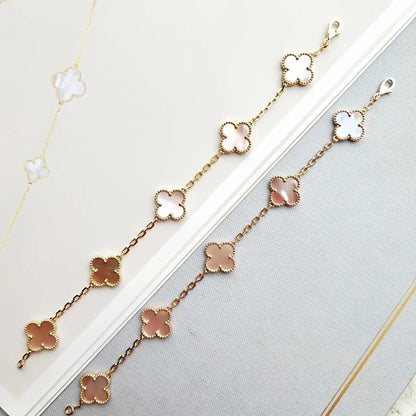 [Legend]LUCKY CLOVER 5-MOTIF BRACELET - PINK MOTHER-OF-PEARL COLLECTION