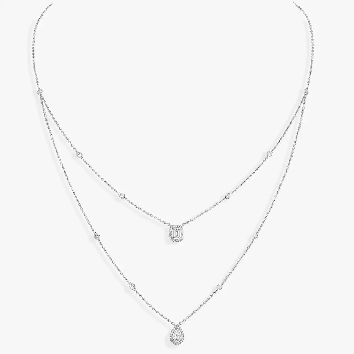 [Legend]MY TWIN 2-ROW DIAMOND NECKLACE