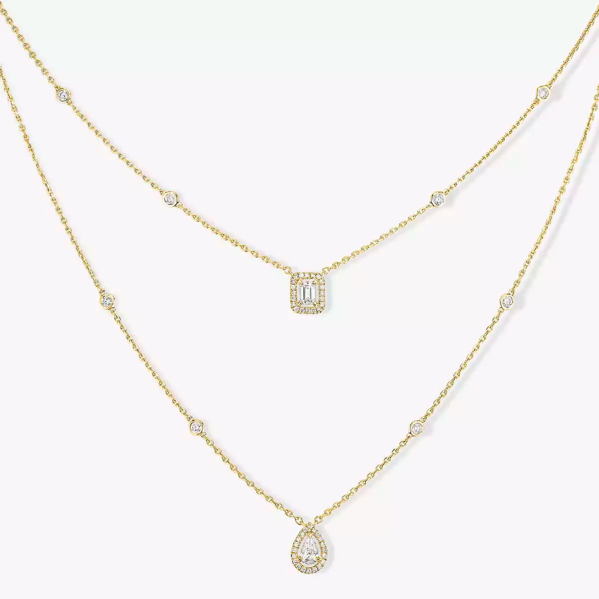 [Legend]MY TWIN 2-ROW DIAMOND NECKLACE