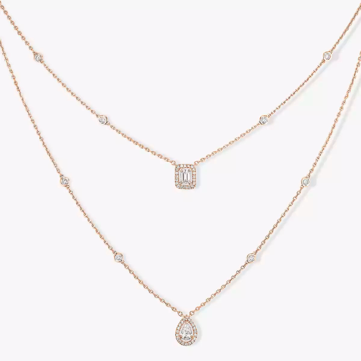[Legend]MY TWIN 2-ROW DIAMOND NECKLACE