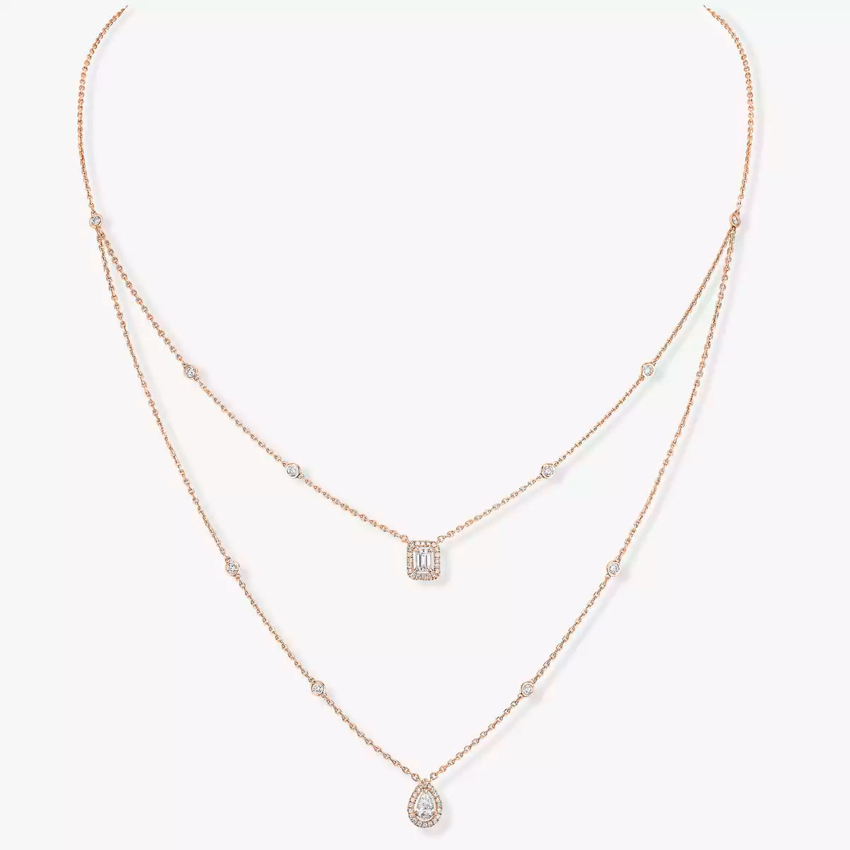 [Legend]MY TWIN 2-ROW DIAMOND NECKLACE