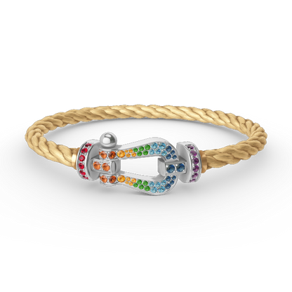 [Legend]FORCE LARGE HORSESHOE COLORED DIAMOND BRACELET - WHITE GOLD