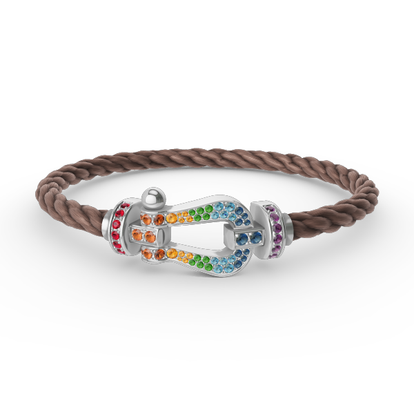 [Legend]FORCE LARGE HORSESHOE COLORED DIAMOND BRACELET - WHITE GOLD