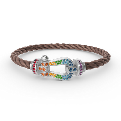 [Legend]FORCE LARGE HORSESHOE COLORED DIAMOND BRACELET - WHITE GOLD