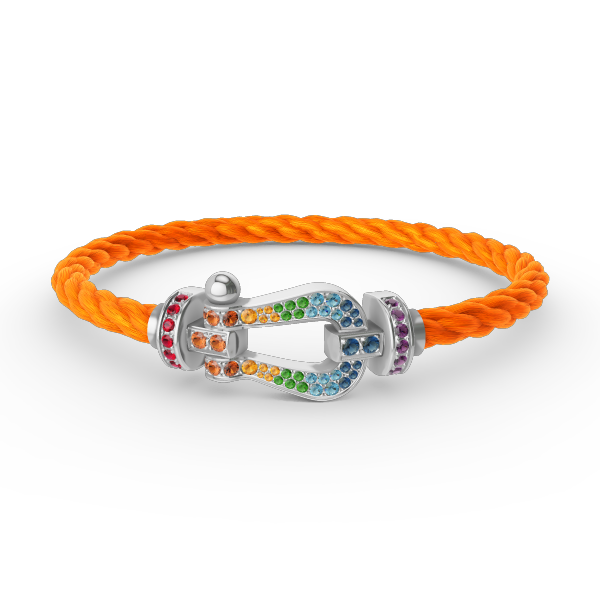 [Legend]FORCE LARGE HORSESHOE COLORED DIAMOND BRACELET - WHITE GOLD