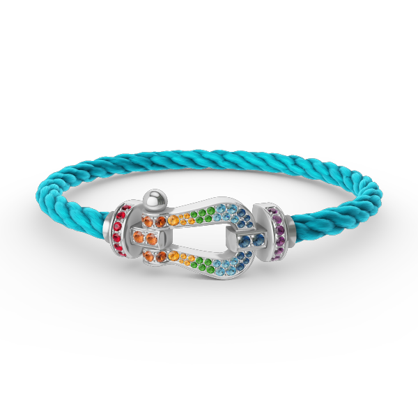 [Legend]FORCE LARGE HORSESHOE COLORED DIAMOND BRACELET - WHITE GOLD