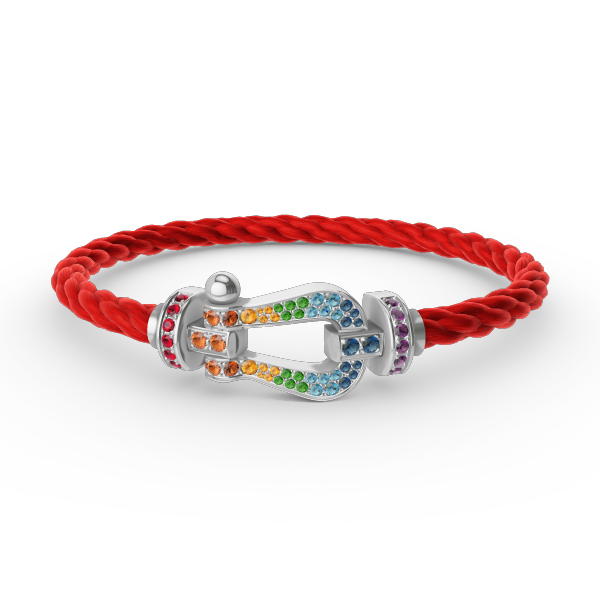 [Legend]FORCE LARGE HORSESHOE COLORED DIAMOND BRACELET - WHITE GOLD