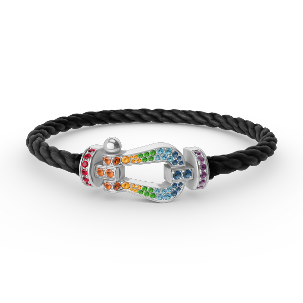 [Legend]FORCE LARGE HORSESHOE COLORED DIAMOND BRACELET - WHITE GOLD