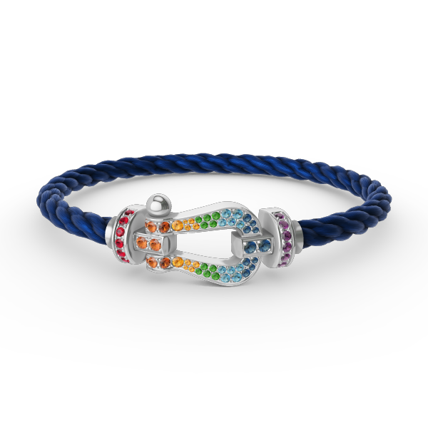 [Legend]FORCE LARGE HORSESHOE COLORED DIAMOND BRACELET - WHITE GOLD