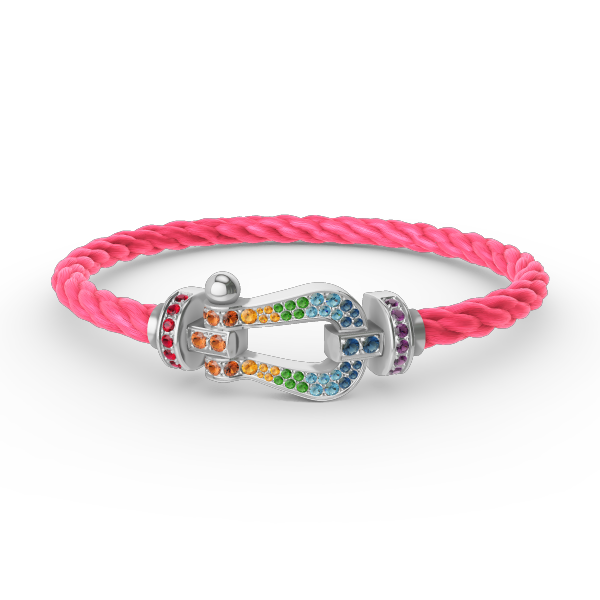 [Legend]FORCE LARGE HORSESHOE COLORED DIAMOND BRACELET - WHITE GOLD