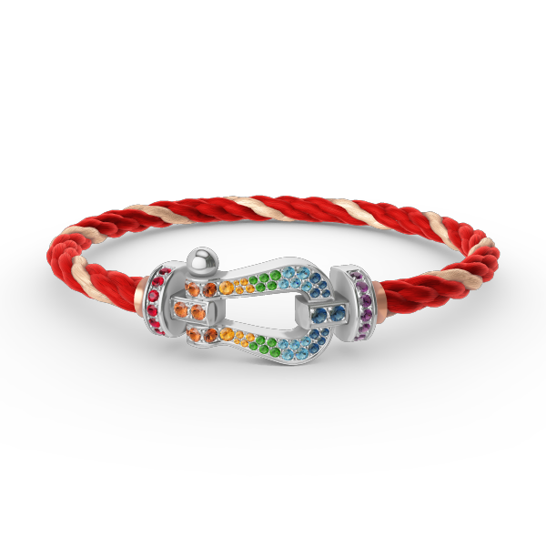 [Legend]FORCE LARGE HORSESHOE COLORED DIAMOND BRACELET - WHITE GOLD