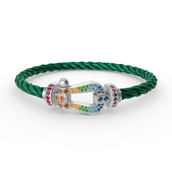 [Legend]FORCE LARGE HORSESHOE COLORED DIAMOND BRACELET - WHITE GOLD