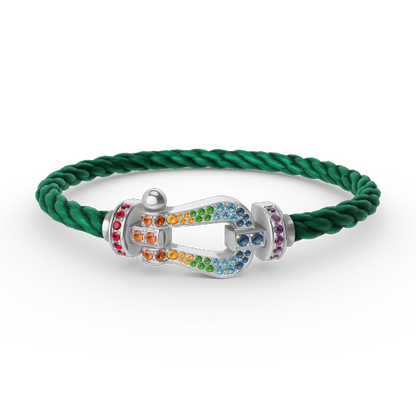 [Legend]FORCE LARGE HORSESHOE COLORED DIAMOND BRACELET - WHITE GOLD