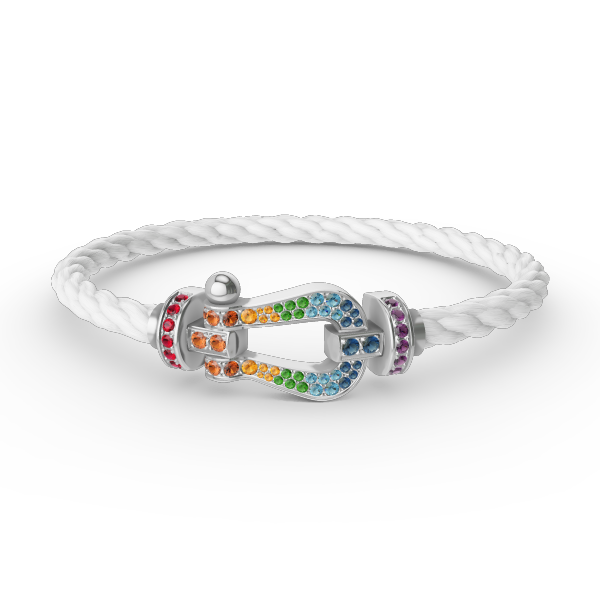 [Legend]FORCE LARGE HORSESHOE COLORED DIAMOND BRACELET - WHITE GOLD