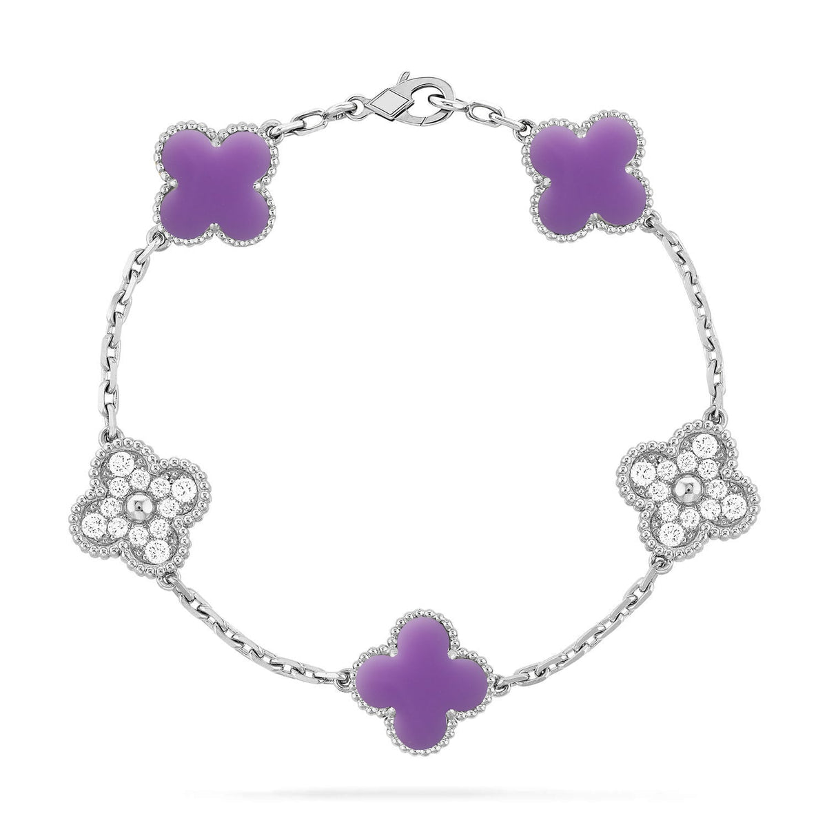 [Legend]LUCKY CLOVER 5-MOTIF BRACELET - LAVENDER COLLECTION