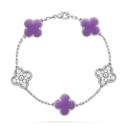 [Legend]LUCKY CLOVER 5-MOTIF BRACELET - LAVENDER COLLECTION