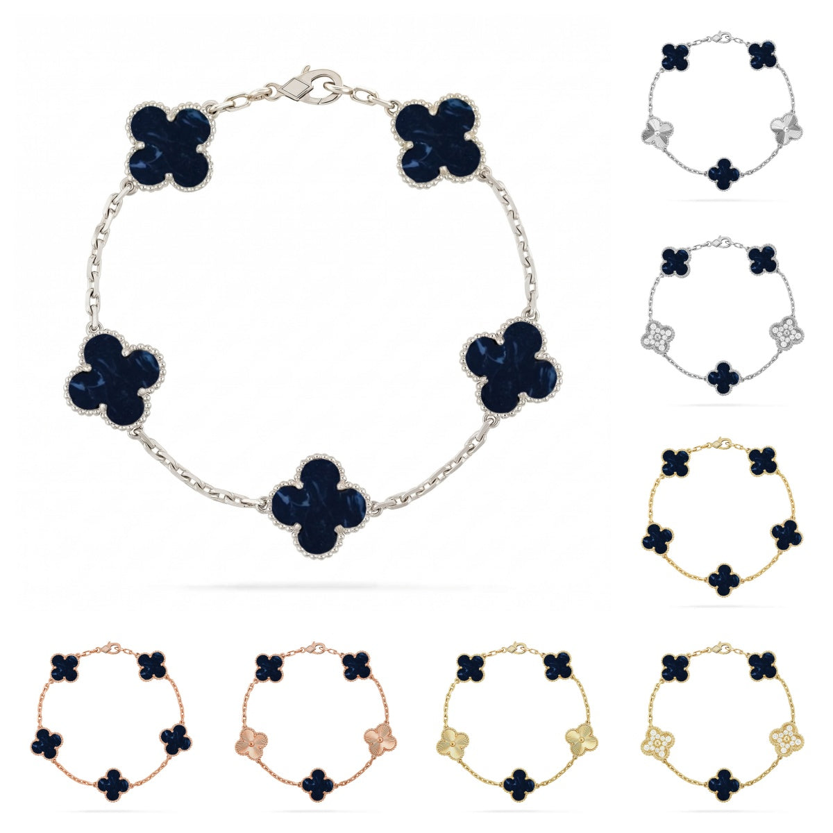 [Legend]LUCKY CLOVER 5-MOTIF BRACELET - PIETERSITE COLLECTION