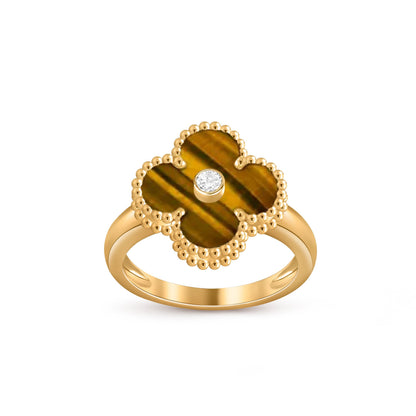 [Legend]LUCKY CLOVER DIAMOND-ACCENT GOLD RING COLLECTION