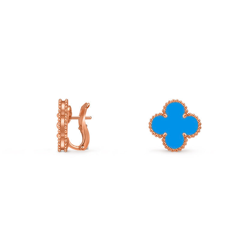 [Legend]15MM CLOVER FLOWER STUD EARRINGS ROSE GOLD COLLECTION