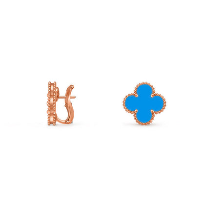 [Legend]15MM CLOVER FLOWER STUD EARRINGS ROSE GOLD COLLECTION